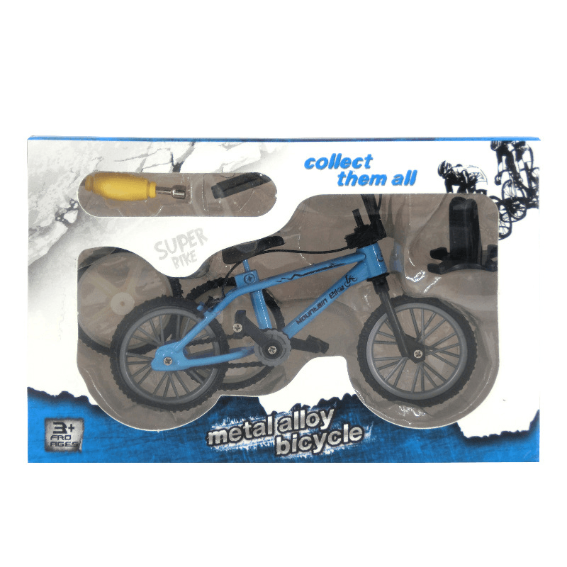 Mini Simulation Alloy Finger Bicycle Retro Double Pole Bicycle Model W/ Spare Tire Diecast Toys with Box Packaging - Trendha