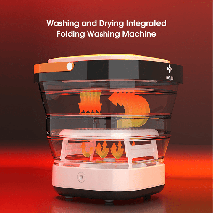 [6Th Version] Moyu XPB08-F2G Portable Mini Folding Washing Machine with Spin Dryer Drying and Disinfecting UV Sterilization Washer for Travel Home Camping Apartments Dorms RV Business - Trendha