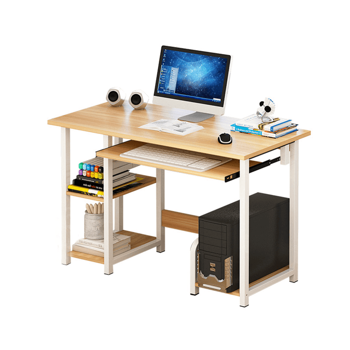 Computer Desk Desktop Desk Modern Home Desk Simple Student Desk Combination Writing Desk with Shelves - Trendha