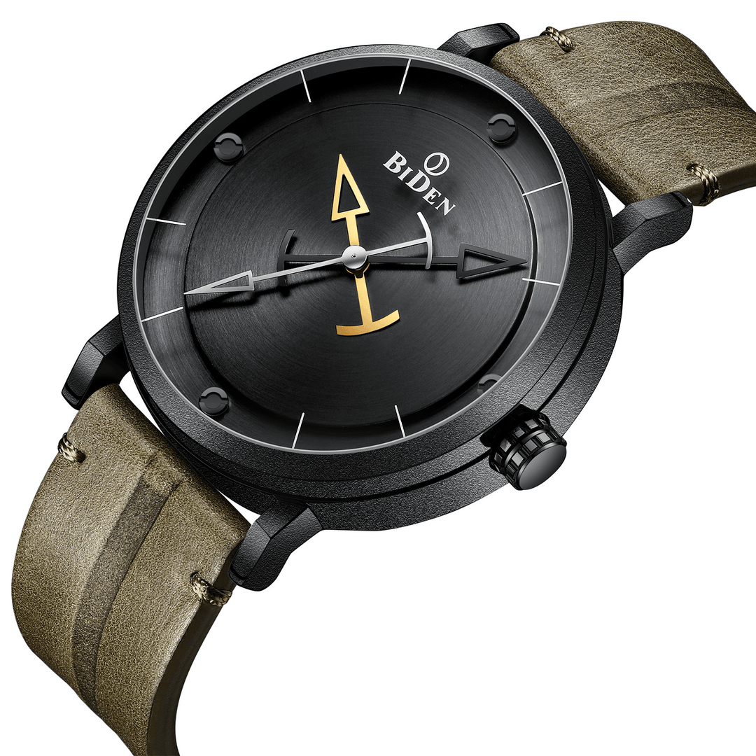 BIDEN 0161 Casual Style Men Wrist Watch Leather Strap 3ATM Waterproof Quartz Watches - Trendha