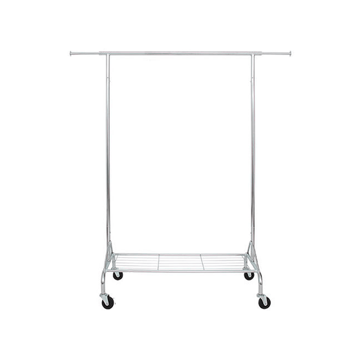 1Pc Garment Rack with a Net Shelf and Wheels Mobile Folding Convenient Storage Clothes Hanger Household Organizer Supplies - Trendha