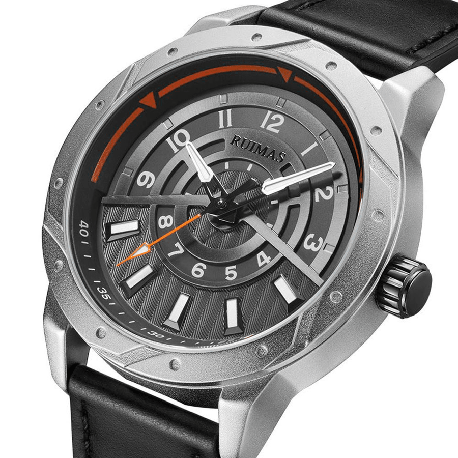 RUIMAS 594 Fashion Men Watch 3ATM Waterproof Genuine Leather Strap Casual Quartz Watch - Trendha