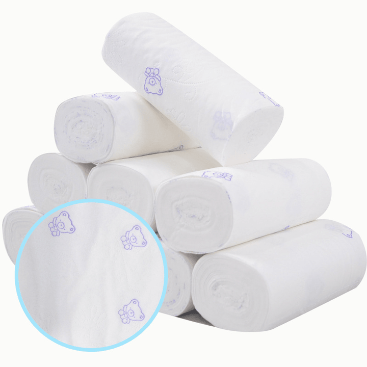 12 Rolls 4-Ply Toilet Paper Household Ultra Soft Wood Roll Paper Towels Tissue - Trendha