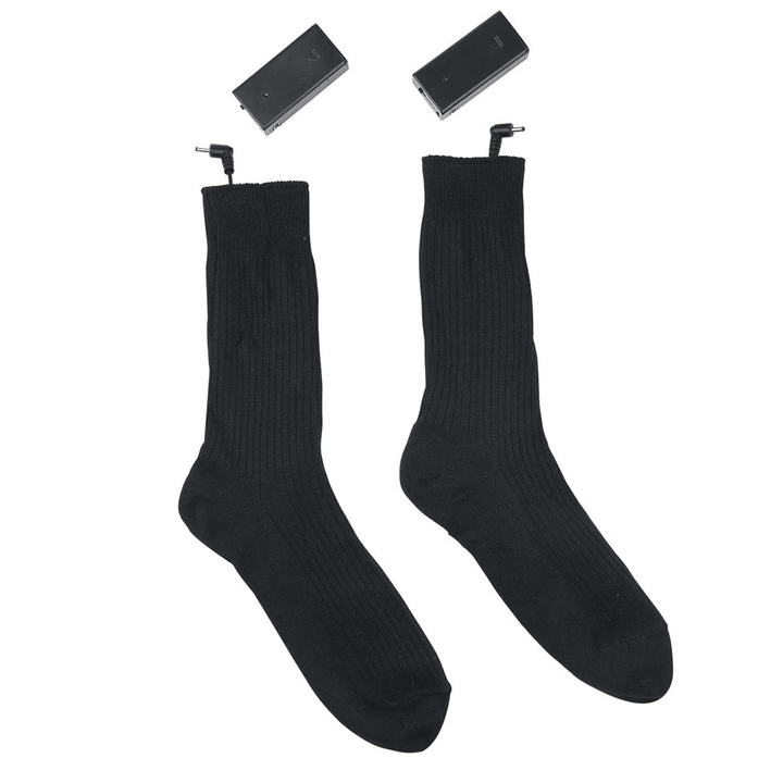3V Cotton Heated Socks Sport Ski Socks Winter Foot Warmer Electric Warming Sock Battery Powered Warming Socks - Trendha