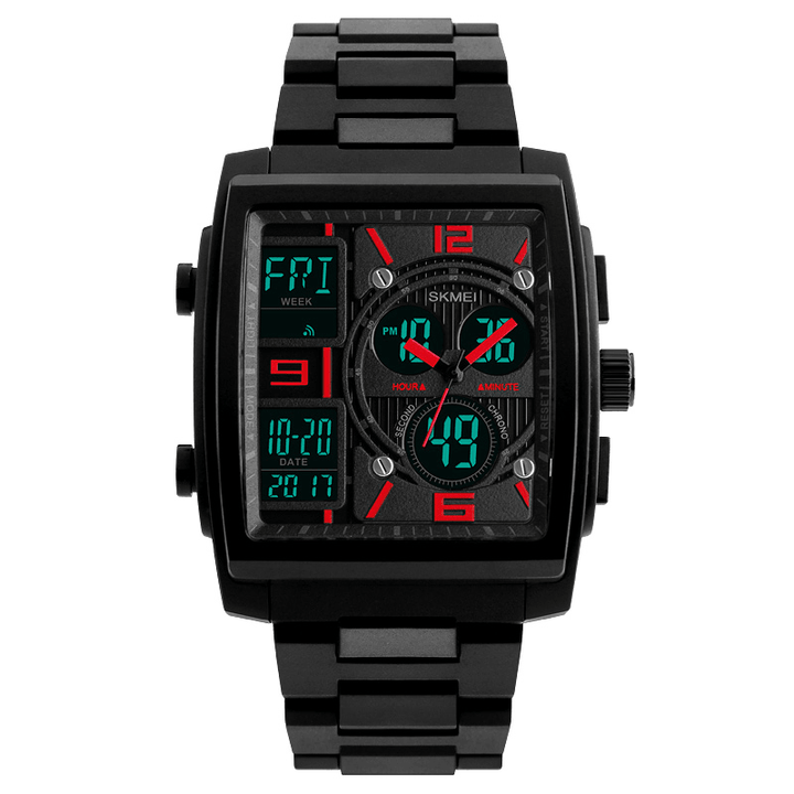 SKMEI 1274 Outdoor Sport Digital Watch PU Band 5ATM Waterproof Chronograph Men Wristwatch - Trendha