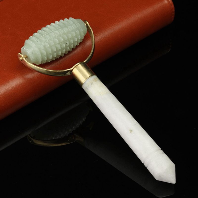 Facial Massage Roller Acupressure Acupoint Stick Natural Jade anti Wrinkle Massager Beauty Tool - Trendha
