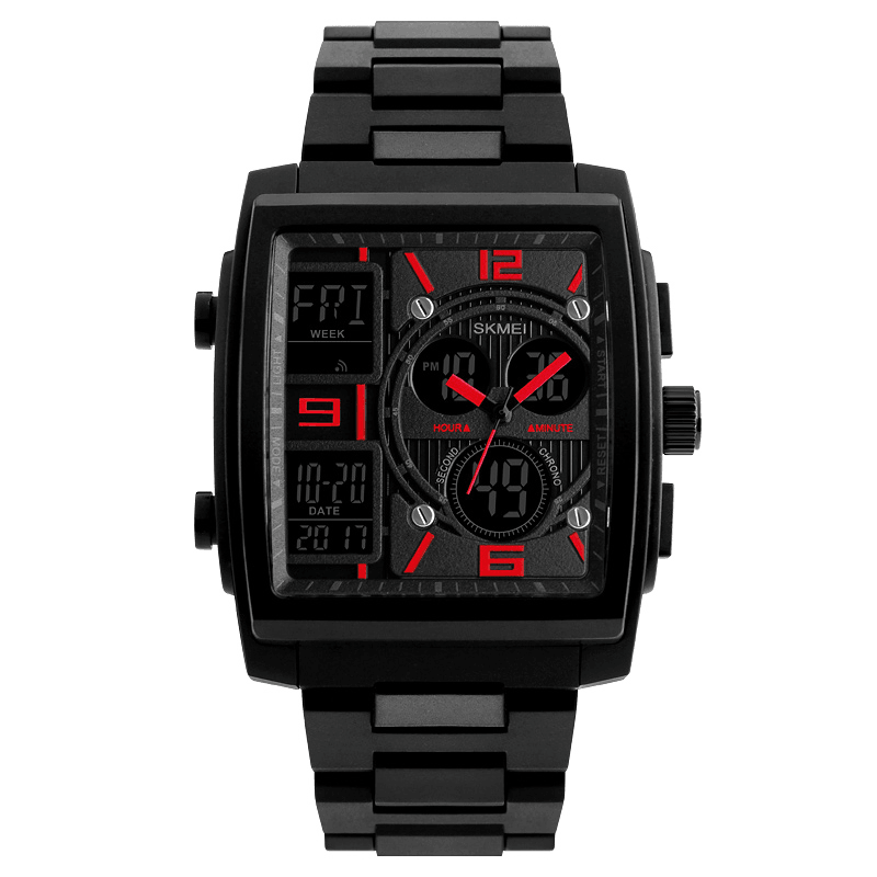 SKMEI 1274 Outdoor Sport Digital Watch PU Band 5ATM Waterproof Chronograph Men Wristwatch - Trendha