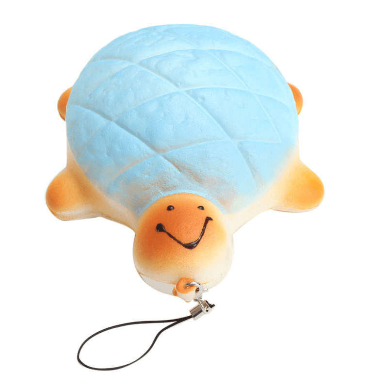 13Cm Soft Kawaii Cute Little Turtle Phone Bread Bun Squishy Charms with Rope Random Color - Trendha