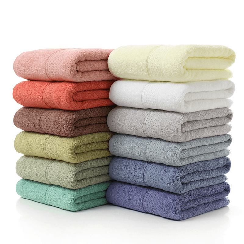 KCASA KC-X1 70Cmx140Cm 100% Cotton Solid Bath Towel Beach Towel for Adults Fast Drying Soft 12 Colors Thick High Absorbent Antibacterial Towel - Trendha