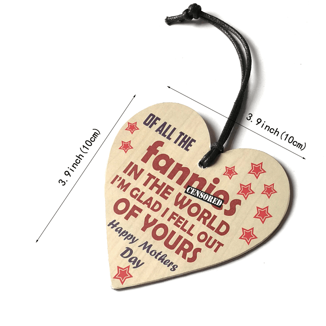 Wooden Heart Plaque Funny Rude Mothers Day Heart Gifts Novelty Daughter Son Decorations - Trendha