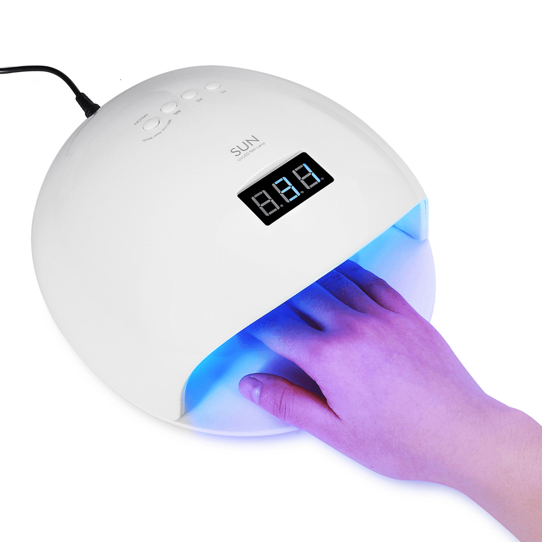 72W New White LED UV Lamp Time Setting Nail Art Dryer Curing Gel Manicure Tools - Trendha