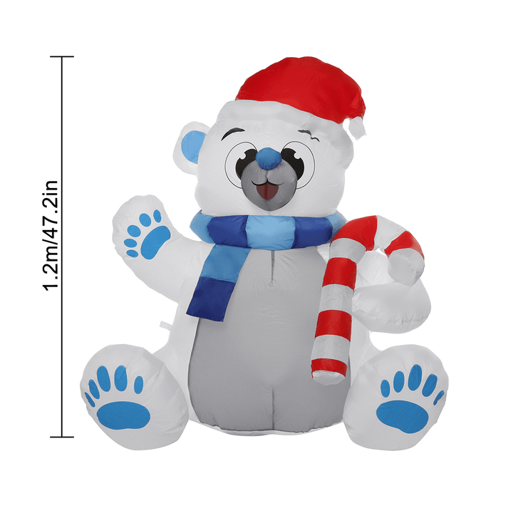 1.2M LED Christmas Waterproof Polyester Built-In Blower Uv-Resistant Inflatable Bear Toy for Christmas Decoration Party Gift - Trendha