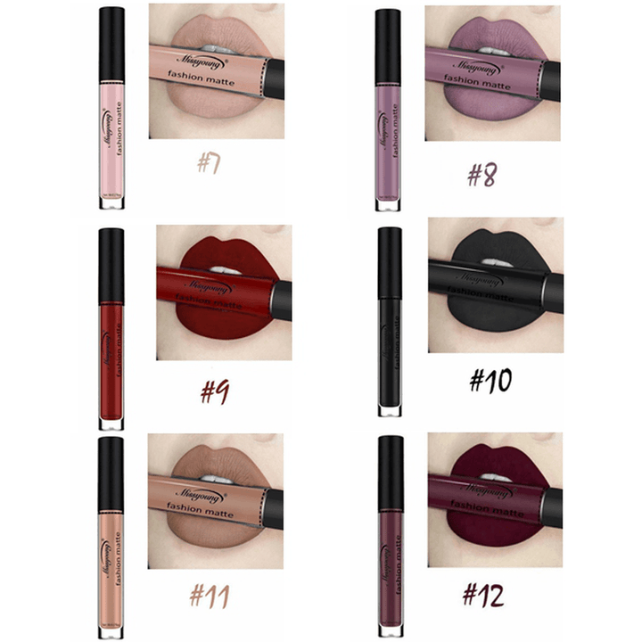 Missyoung Matte Lip Gloss Lips Lipstick Long Lasting Liquid Cosmetics Exaggerated Makeup - Trendha