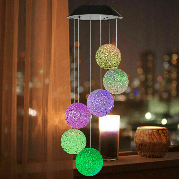 Aeolian Hanging Wind Solar LED Lights Chimes Powered String Lawn Garden Lamp - Trendha