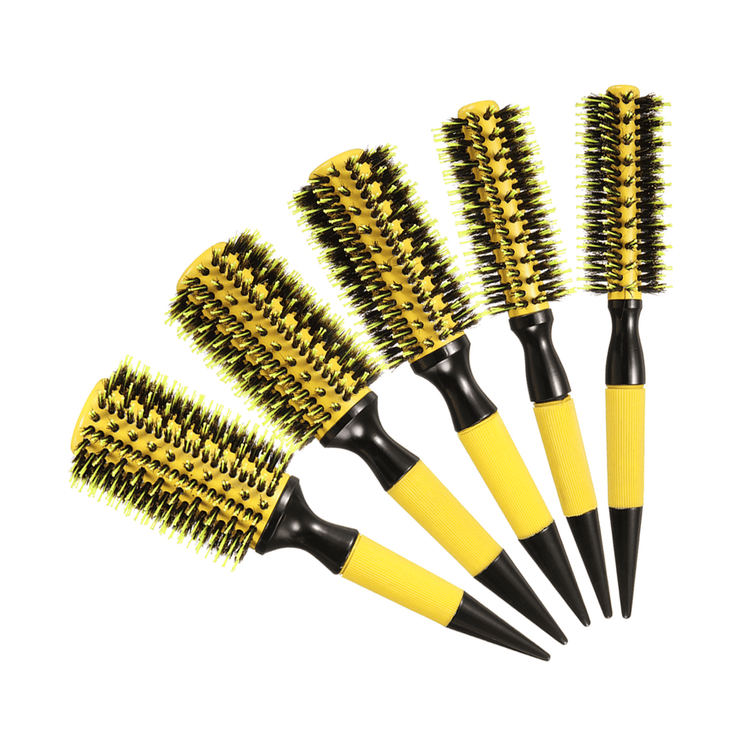 Pro round Brush Curly Hair Roller Brush Nylon Bristle Hairbrush Comb Salon Tools - Trendha