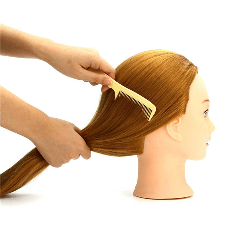 30% Golden Real Hair Hair Salon Mannequin Training Head Models Haircut Hairdressing - Trendha