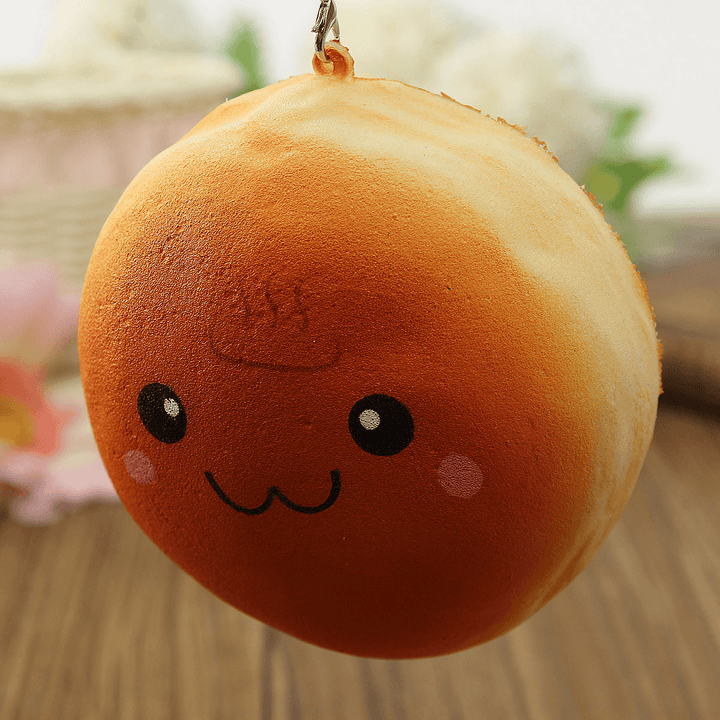 10CM Cute Smiling Expression Kawaii Squishy Bread Keychain Bag Phone Charm Strap - Trendha