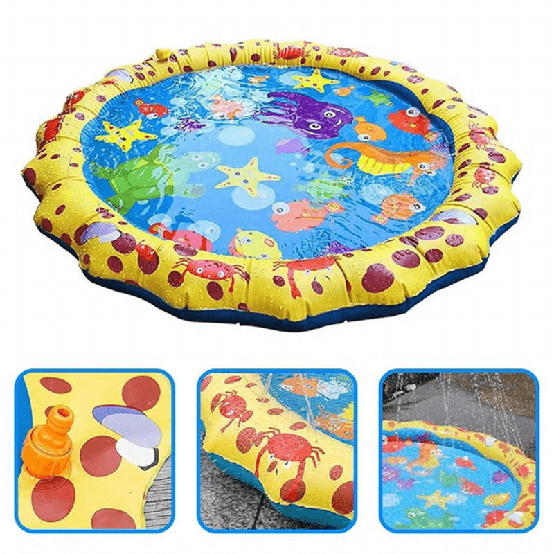 Yellow Lace Inflatable Water Spray Cushion Inflatable Toy Lawn Beach Game Toys - Trendha