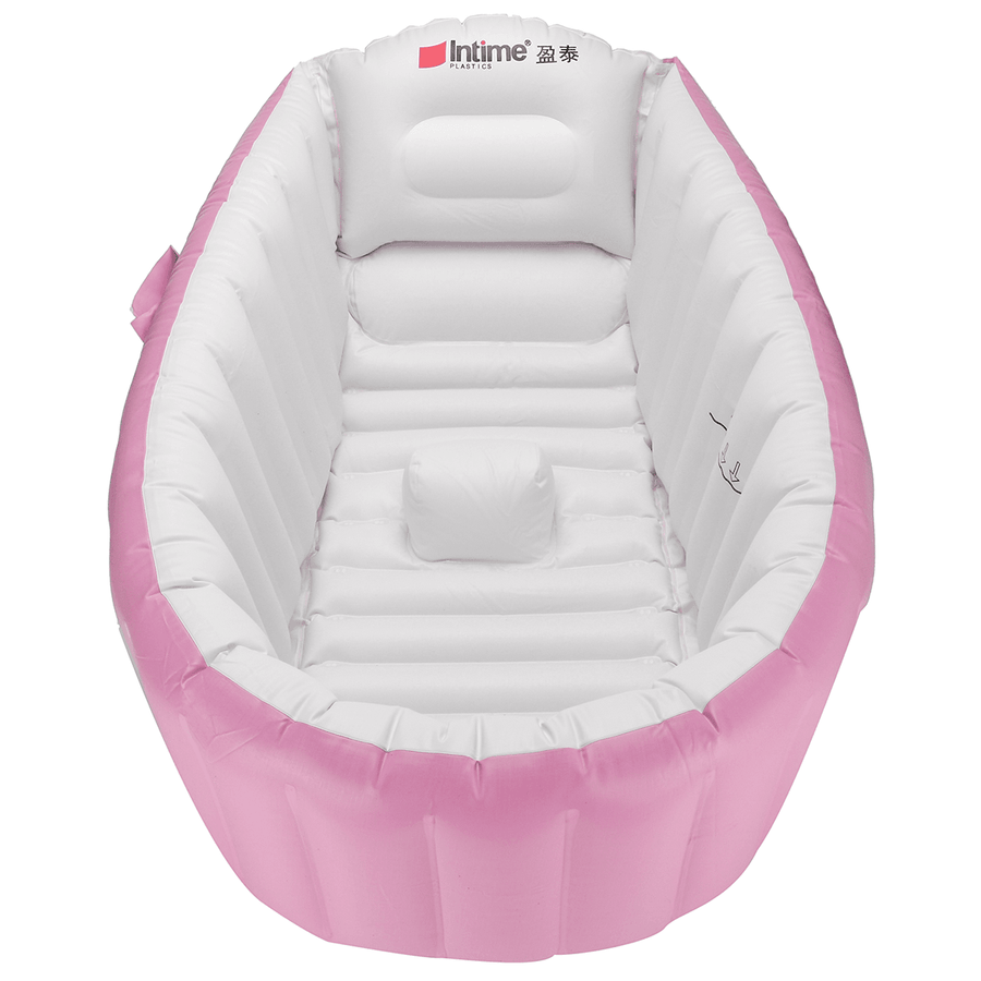 Portable Baby Inflatable Bathtub Thickening Folding Washbowl Tub-Pink/Blue - Trendha