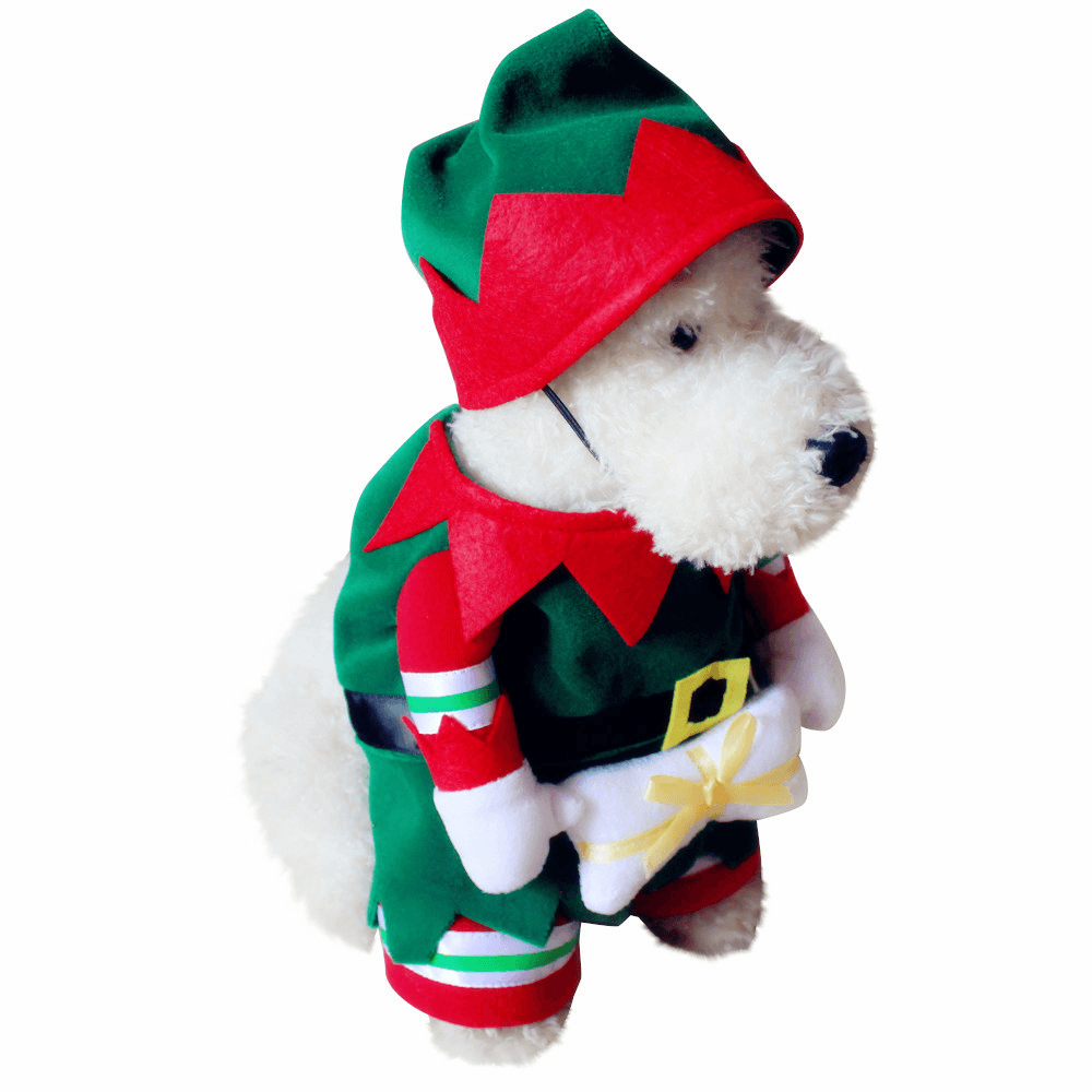 Pet Dog and Cat Christmas Suit Santa Claus Dressing up Party Apparel Clothing with Hat - Trendha