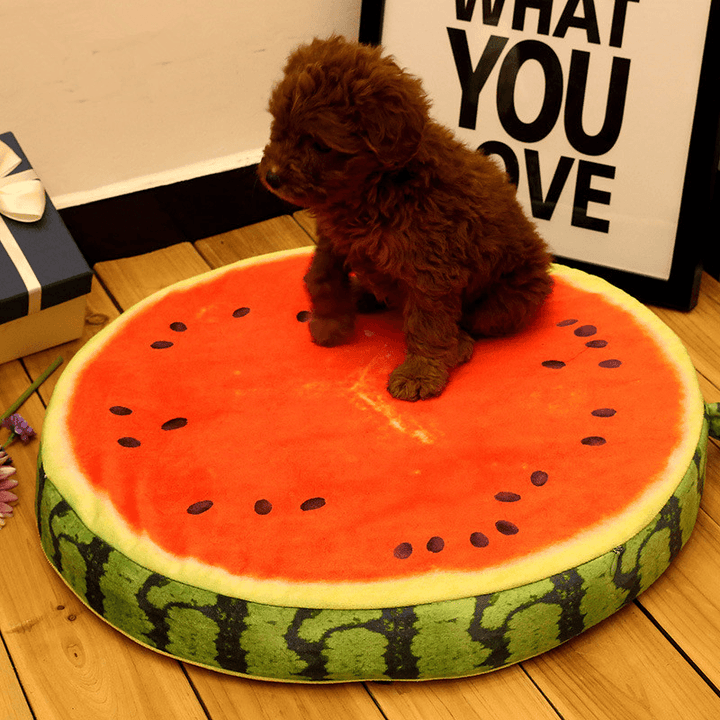 Yani HP-PK1 Pet Dog Simulation Fruit Mats Colorful Squishy Cotton Dog Beds Pet Kennels - Trendha