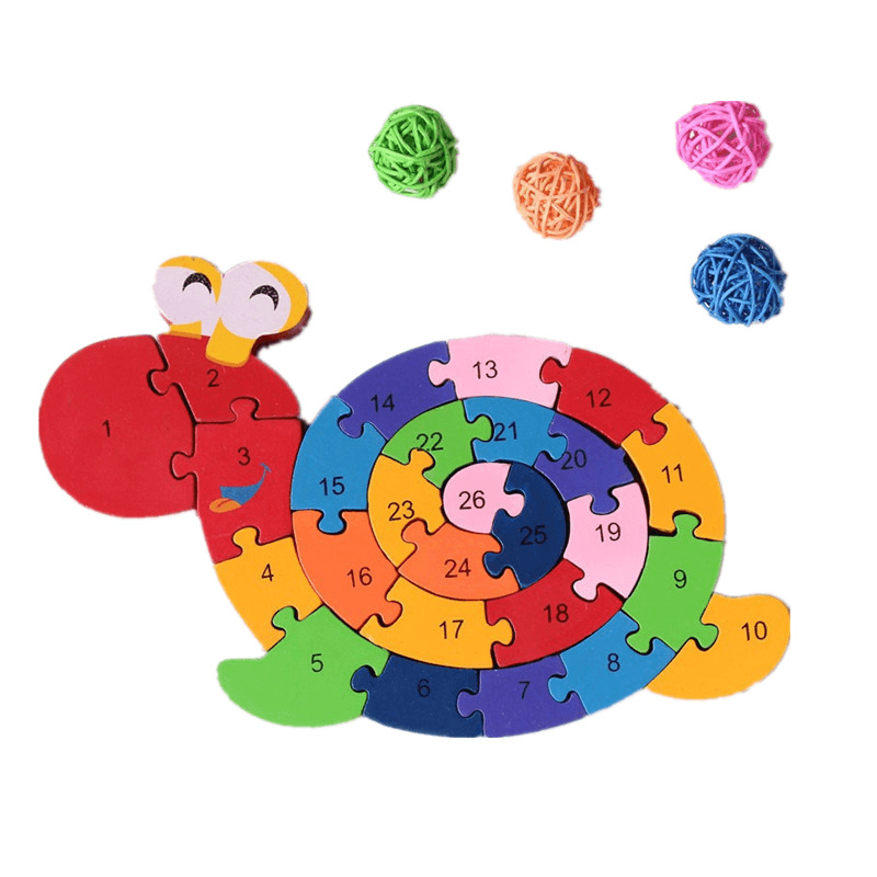 26Pcs Multicolor Letter Children'S Educational Building Blocks Snail Toy Puzzle for Children Gift - Trendha