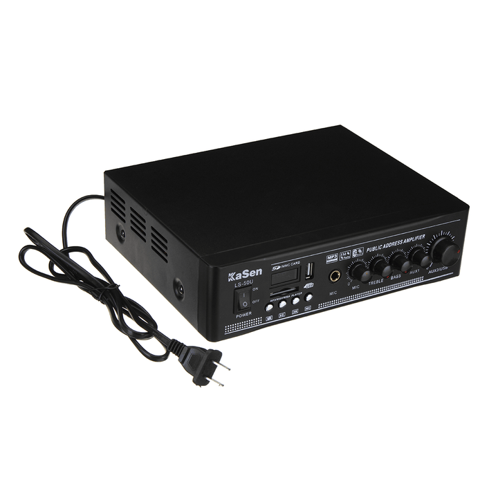 Kasen LS-50U 2X50W Bluetooth 2CH Stereo Amplifier Support SD Card USB FM Microphone - Trendha