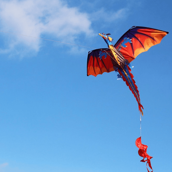 55 Inches Cute Classical Dragon Kite 140Cm X 120Cm Single Line Kite with Tail - Trendha