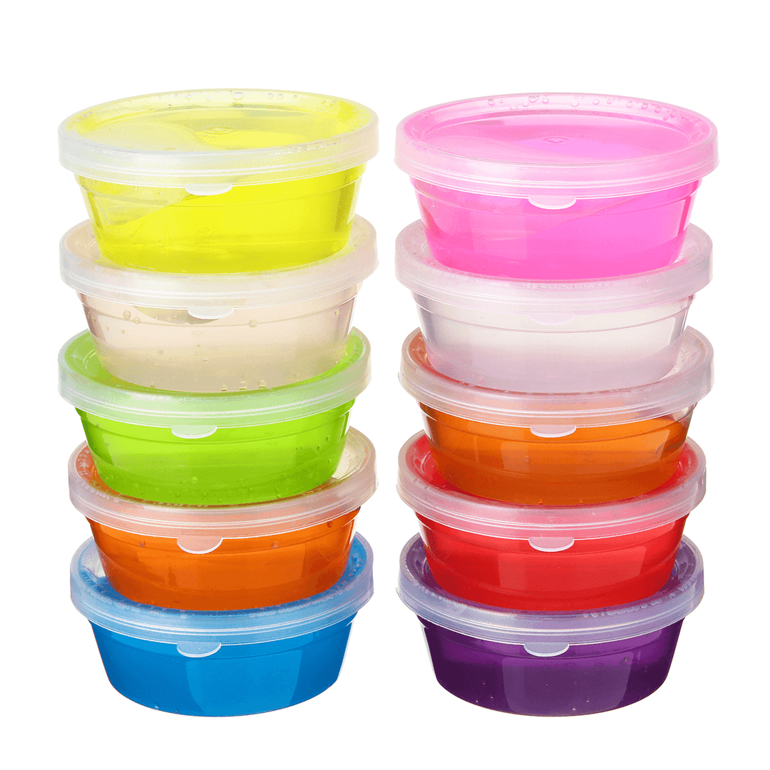 DIY Crystal Slime Kit 10 Colors Fluffy Clay Stress Relief Soft Plasticine Toys - Trendha