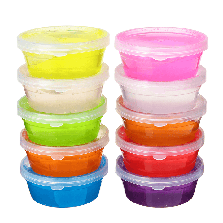 DIY Crystal Slime Kit 10 Colors Fluffy Clay Stress Relief Soft Plasticine Toys - Trendha