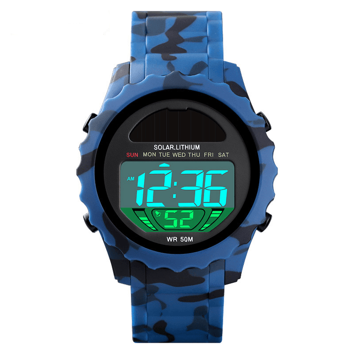 SKMEI 1585 Waterproof LED Digital Watch Chronograph Alarm Camouflage Men Outdoor Watch - Trendha