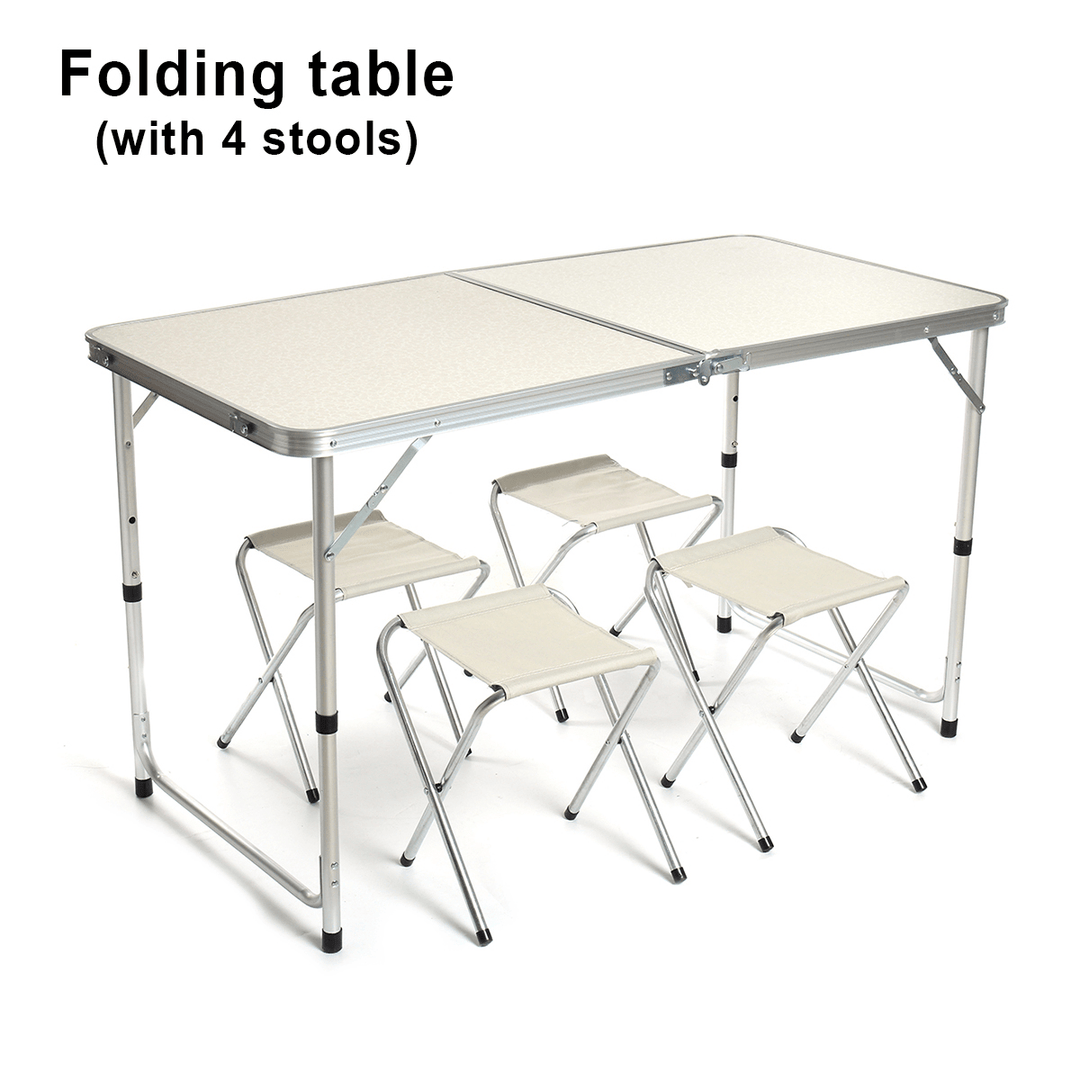 Portable Folding Table Laptop Desk Study Table Aluminum Camping Table with Carrying Handle and Adjustable Legs Table for Picnic Beach Outdoors - Trendha