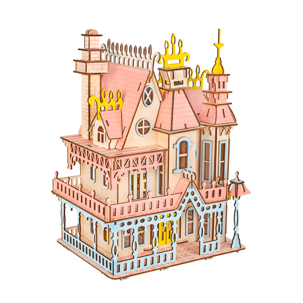 3D Wooden Simulation Assembly Building Model Gothic House/ Dream Villa/ St. Vasey Church for Children Toys - Trendha