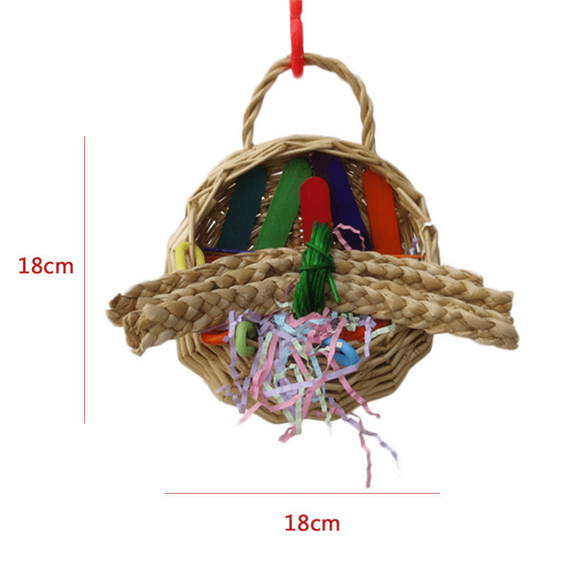 Pet Bird Bites Toys Parrot Chew Ball Swing Hanging Cage Cockatiel Parakeet Supply - Trendha