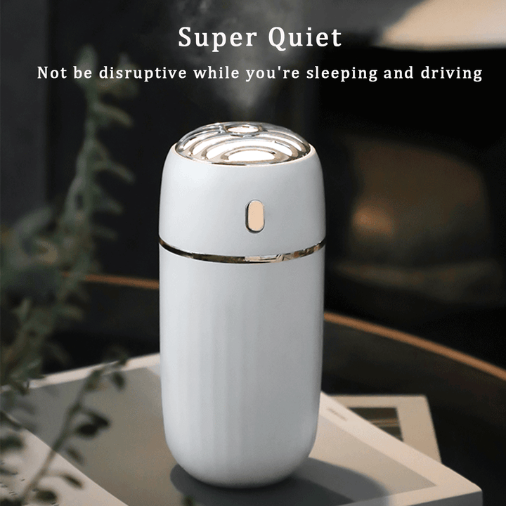 Mini Portable 300Ml Air Humidifier Oil Aroma Diffuser Night Light USB Charging Low Noise for Car Home Office - Trendha