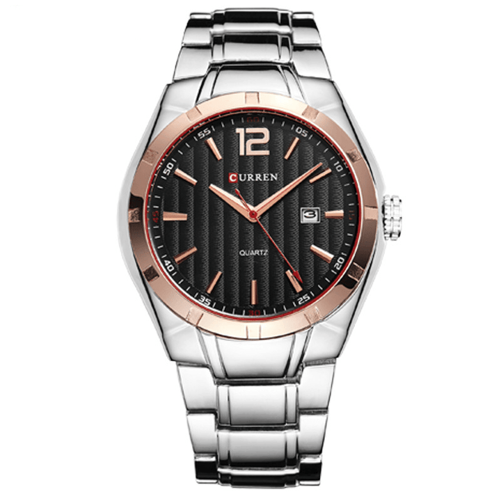 CURREN 8103 Waterproof Calendar Men Wrist Watch Full Steel Band Quartz Watches - Trendha