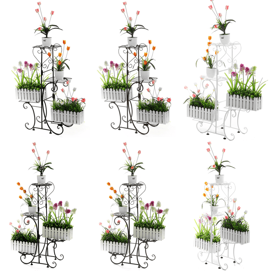 Multi-Layer Flower Stand Ground Plastic Flower Pot Shelf Simple Balcony Floor Hanging Stand - Trendha