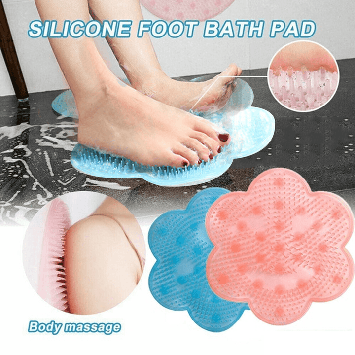 Suction Cup Shower Mat Lazy TPR Bath Massage Pad Cleaning Tool Foot Massager Mat - Trendha