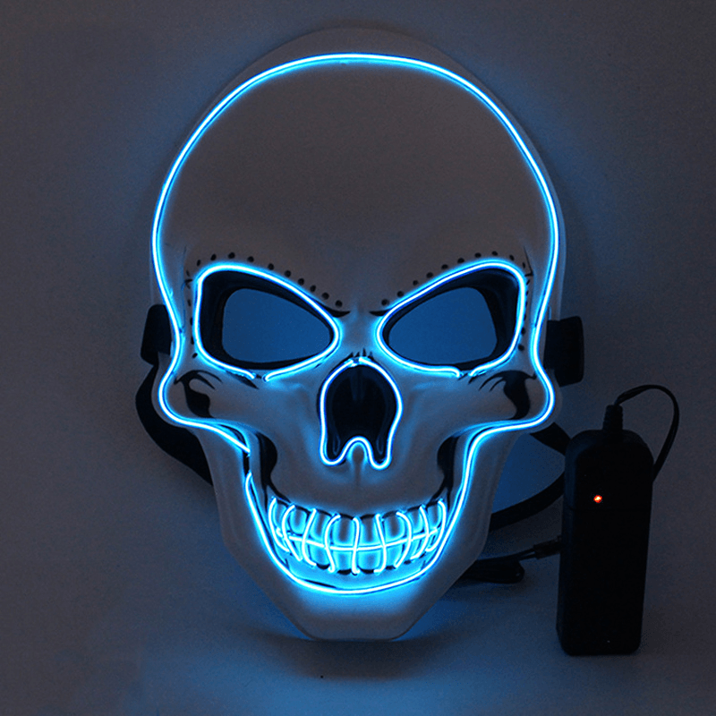 Halloween Horror Party Mask Ghost LED Lighting Glowing Festivals Props EL Cold Light Fluorescent Mask - Trendha