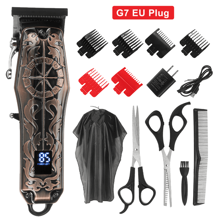 LCD Electric Hair Clipper Men'S Trimmer Cordless Rechargeable Hair Cutter W/ 6Pcs Limit Combs 1MM-4MM - Trendha