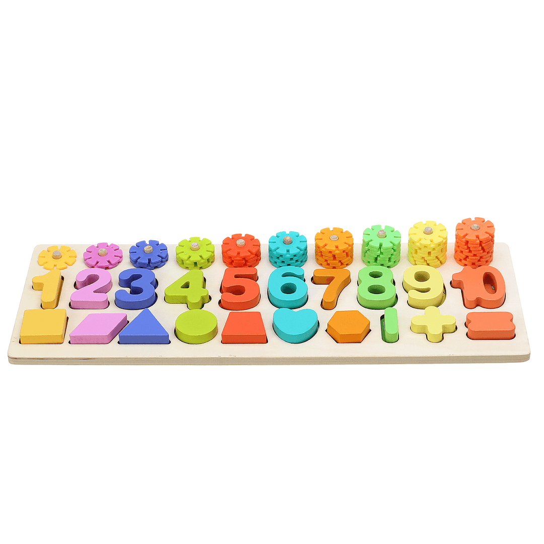 3/4/5 in 1 Wooden Numbers＆Fruit Jigsaw Math Puzzle Kids Learning Educational Set Toys - Trendha