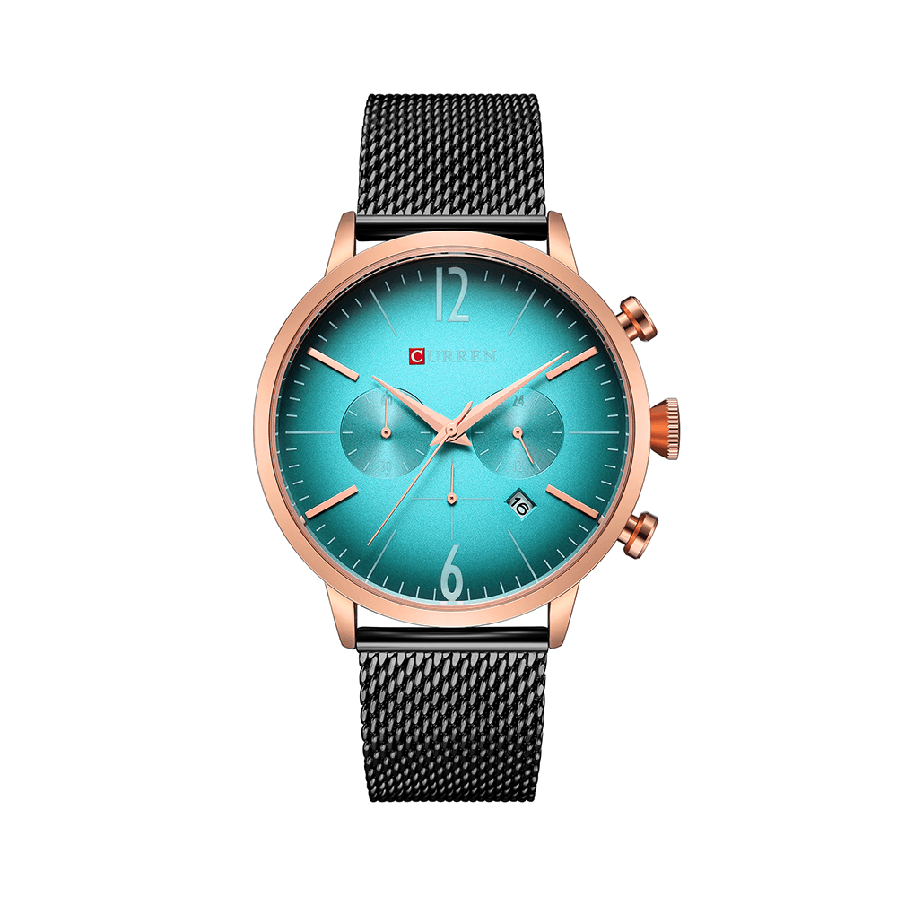 CURREN 8313 Men Clock Stainless Steel Casual Date Waterproof Quartz Watch - Trendha