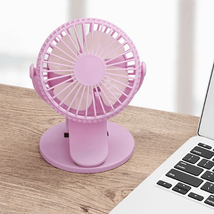 USB Rechargeable Clip Desktop Table Fan Mini Portable Clamp Fan 360 Degree Rotating Ventilator with Air Cooler Fan - Trendha