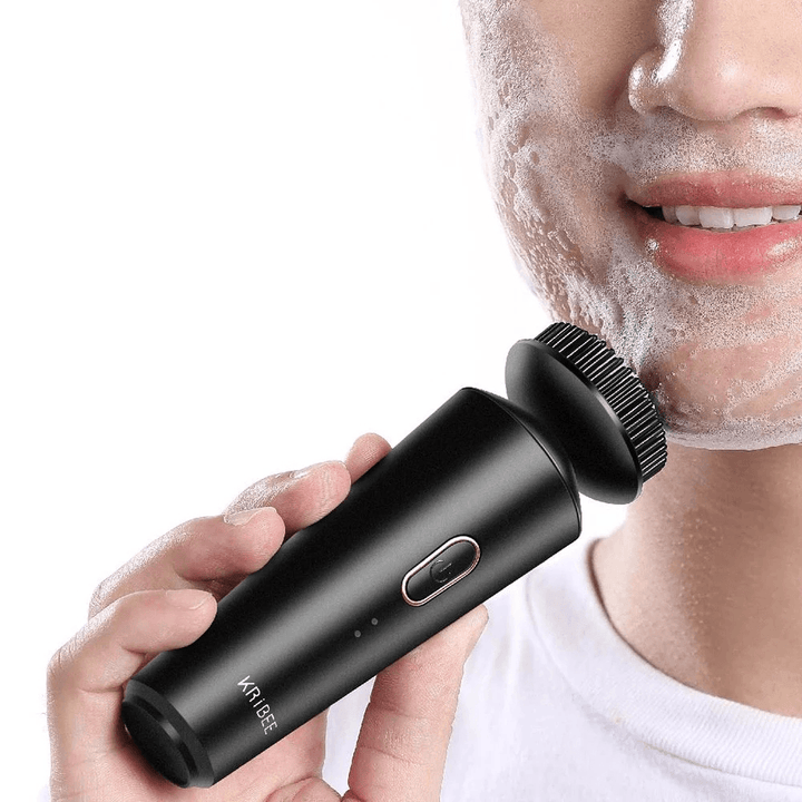 Kribee Electric Face Cleaner Cleansing Device for Men Facial Cleanser Brush Two Modes IPX7 Waterproof Face Washing Skin Machine - Trendha