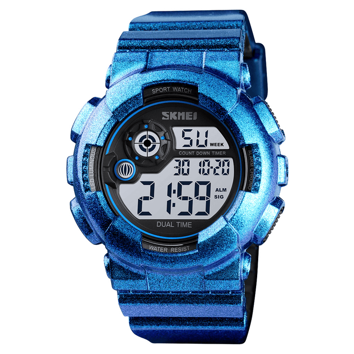 Multifunction Men Watch ABS Case 50M Waterproof Alarm Adjustable PU Strap Luminous Dive Digital Watch - Trendha