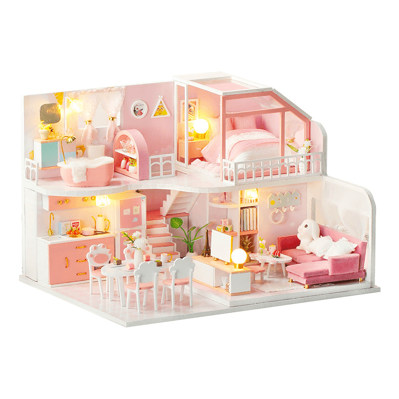 DIY Doll House Handmade Girl Heart Small House Model Assembled Art Villa Toy Birthday Gift Girl - Trendha