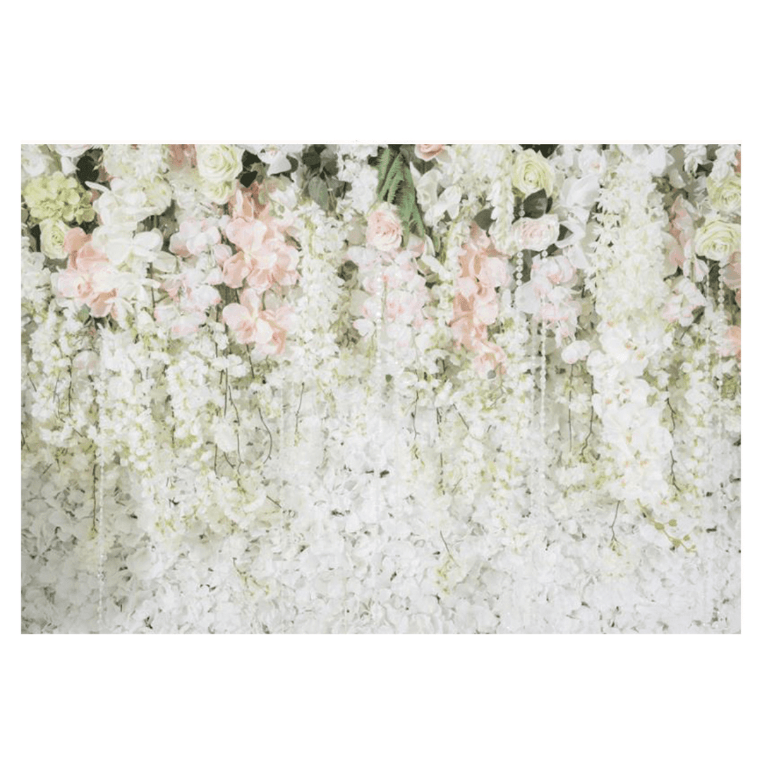0.9X1.5M 1.5X2.1M 1.8X2.7M White Flowers Sea Photography Studio Wall Backdrop Photo Background Cloth for Birthday Wedding Party - Trendha