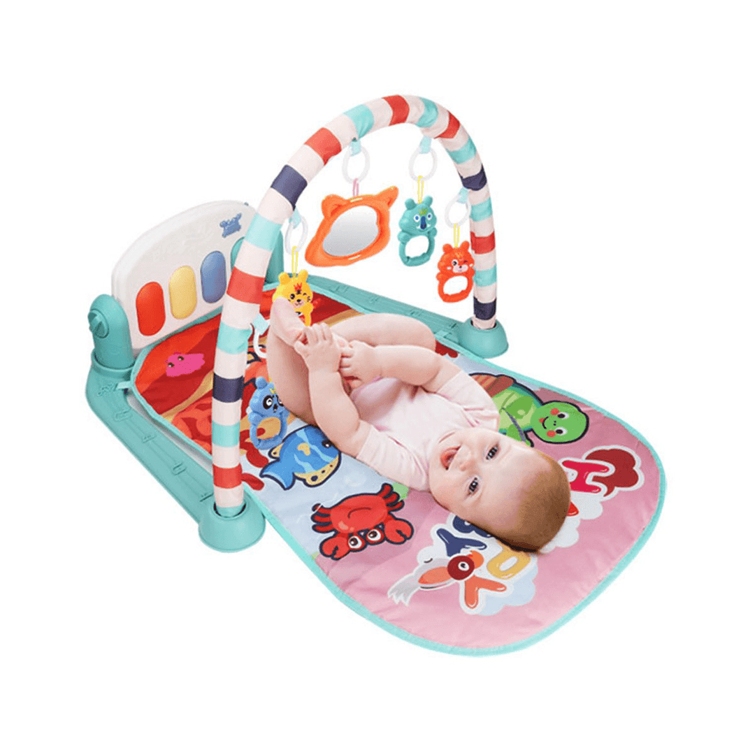 76*56*43CM 2 in 1 Multi-Functional Baby Gym with Play Mat Keyboard Soft Light Rattle Toys for Baby Gift - Trendha