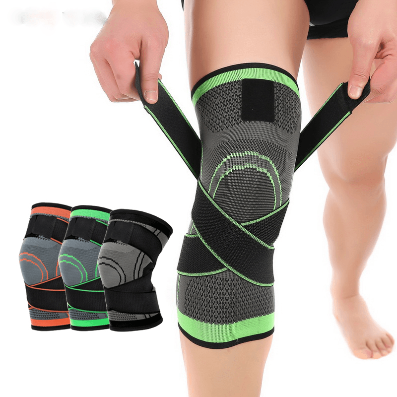 1 Pair Sports Kneepad Men Pressurized Elastic Knee Pads Support Fitness Gear Basketball Volleyball Brace Protector Bandage - Trendha
