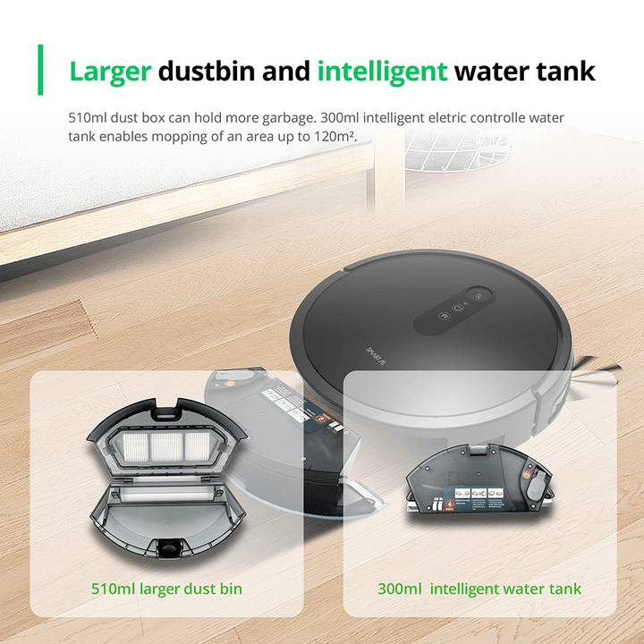 SMARTAI 30V Max Robot Vacuum Cleaner 2600Pa Sweeping Mopping VSLAM Navigation 8 Cleaning Modes 3 Gear Water Volume APP Remote Control Self Recharge - Trendha